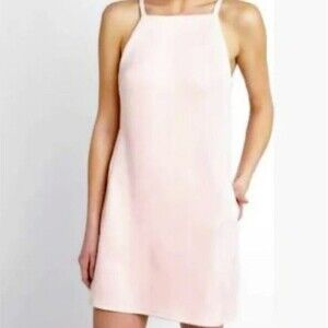 JACK by BB DAKOTA Small Pink Square Neckline Mini Dress Sleeveless Faux Suede